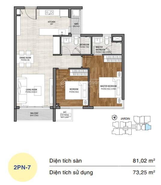 One verandah bán căn hộ tháp viento loại spa foreigner quota với 2 phòng ngủ
