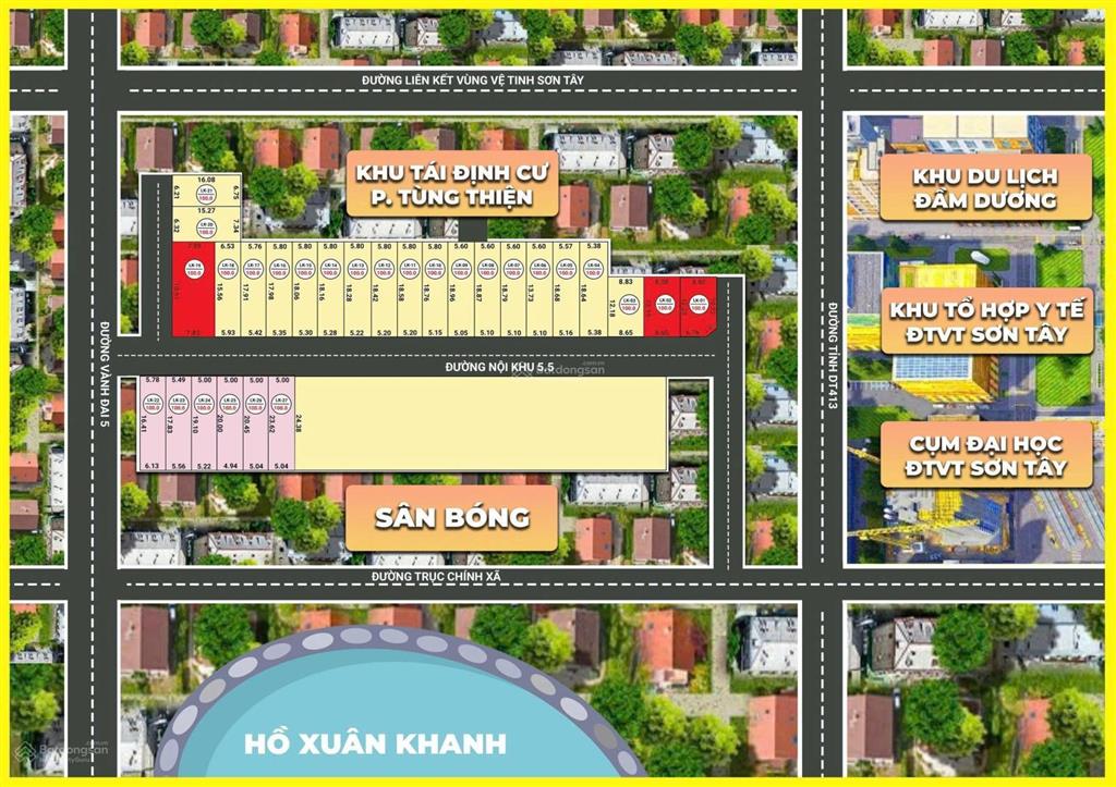Lk06 tùng thiện sơn tây 100m² full thổ cư  hạ tầng đẹp đồng bộ, giá chỉ 1.65 tỷ