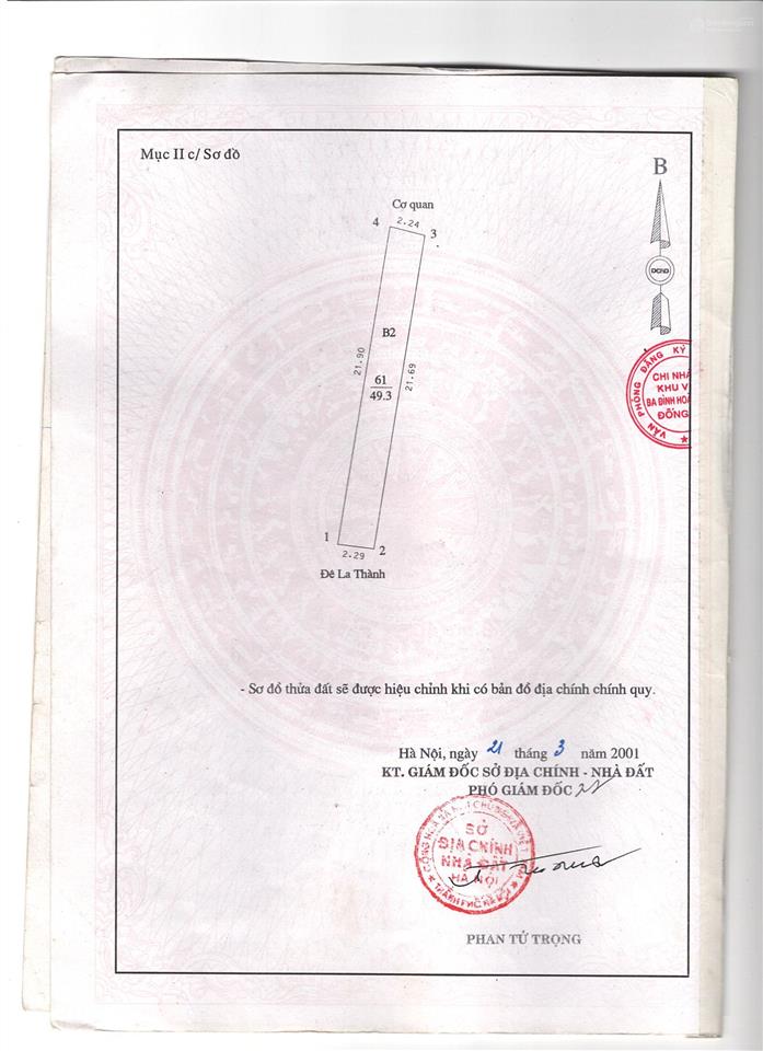 Bán nhà 874 đê la thành, giảng võ, hà nội