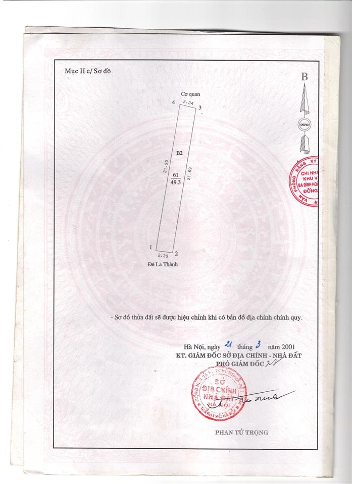 Bán nhà 874 đê la thành, giảng võ, hà nội