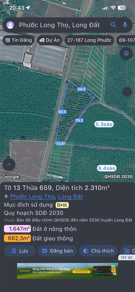 Bán đất phước long thọ đất đỏ bả rịa vũng tàu