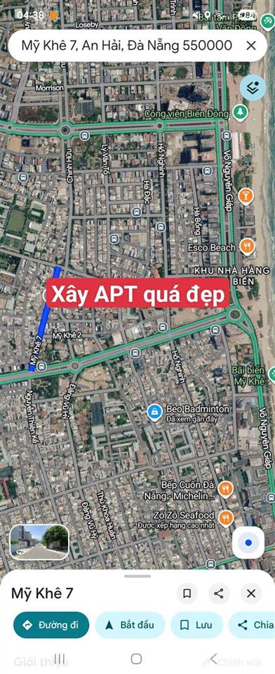 Bán đất mặt tiền mỹ khê  liền ngay trung tâm tài chính quốc tế võ văn kiệt, liền biển mỹ khê
