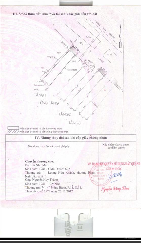 Bán nhà quận 1, mặt tiền lương hữu khánh (4 tầng) diện tích 40,7m2, giá 11 tỷ