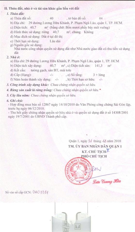 Bán nhà quận 1, (29 lương hữu khánh) 141m (4 tầng) giá 8,580 tỷ rẻ chưa từng có