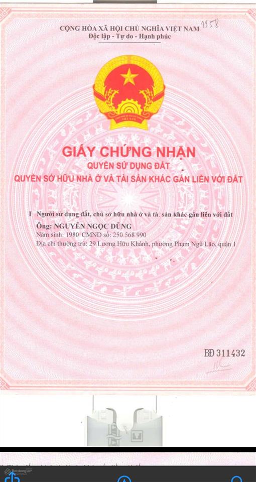 Bán nhà quận 1, (29 lương hữu khánh) 141m (4 tầng) giá 8,580 tỷ rẻ chưa từng có
