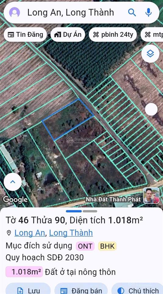 Bán đất 1020m2 tại xã long an, giá thỏa thuận, mặt tiền đẹp, 400m thổ cư