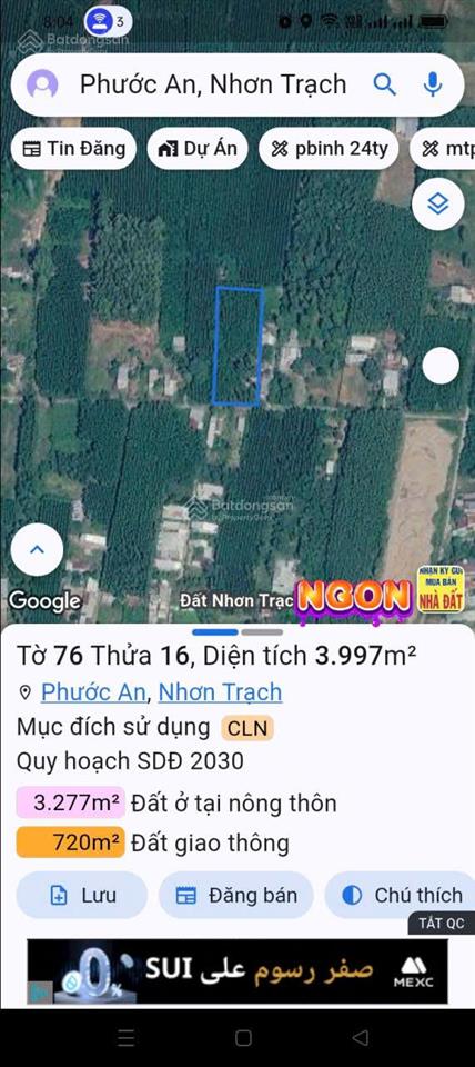 Bán đất đẹp tại xã phước an, giá thỏa thuận, 4000m2, mặt tiền 40m