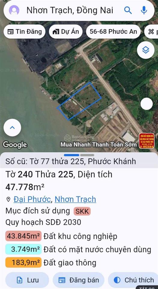 Bán đất tại xã phước khánh, 6 triệu / m2, 74778 m2, pháp lý đầy đủ