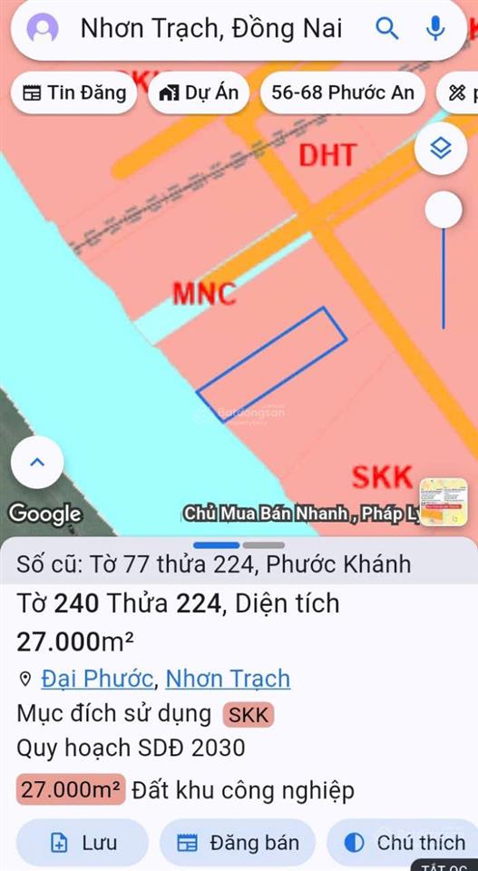 Bán đất tại xã phước khánh, 6 triệu / m2, 74778 m2, pháp lý đầy đủ