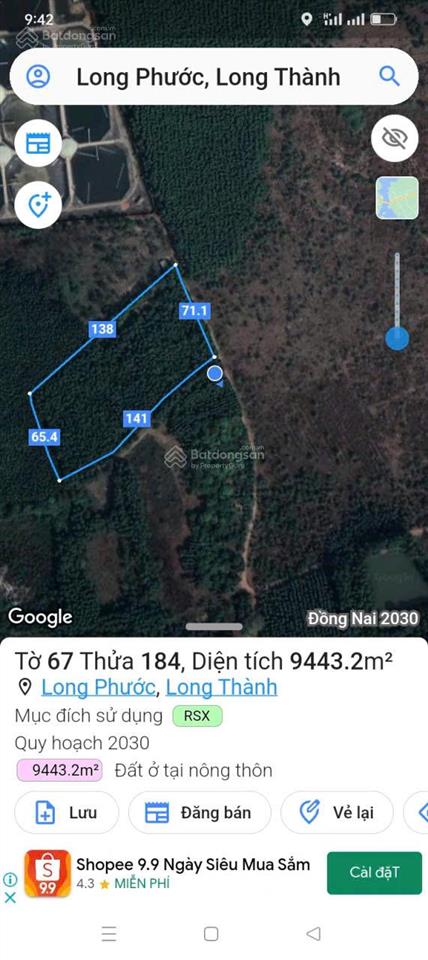 Bán đất tại xã long phước, giá thỏa thuận, 9400m2, cơ hội đầu tư giá tốt.