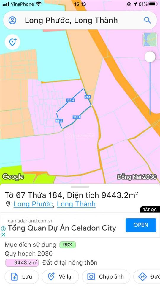 Bán đất tại xã long phước, giá thỏa thuận, 9400m2, cơ hội đầu tư giá tốt.