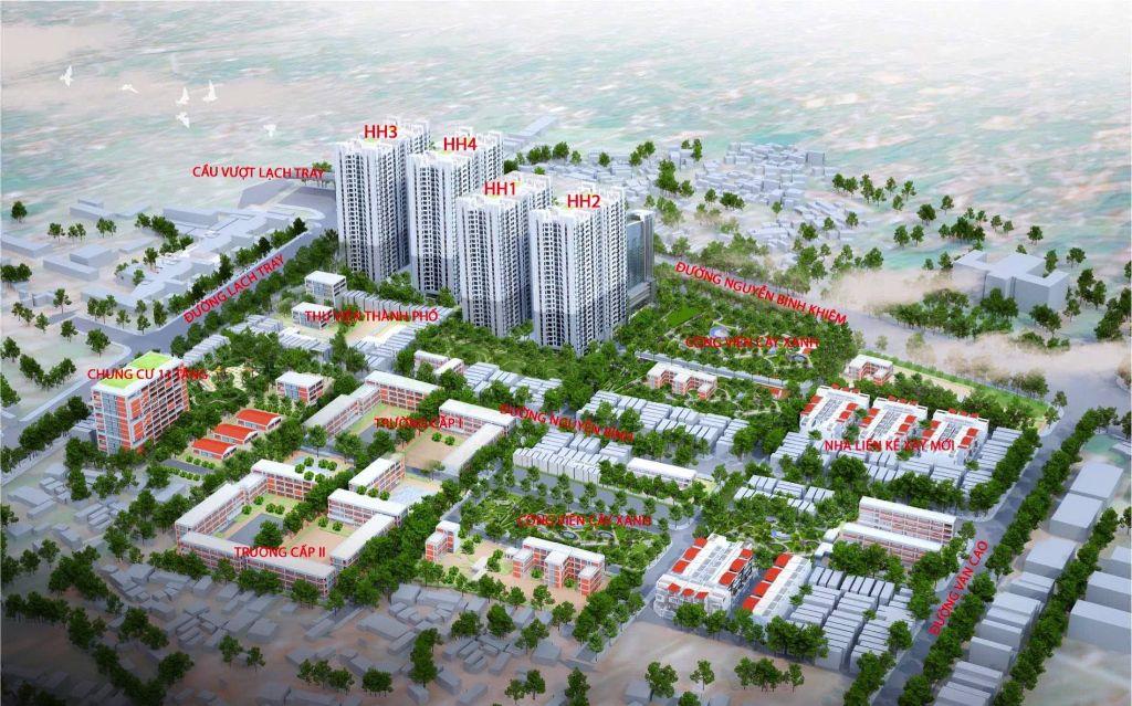 Bán căn GÓC 2 ngủ 2vs tòa HH2 View Lê Hồng Phong GIÁ 695tr. Chung cư Đổng Quốc Bình - Lạch Tray