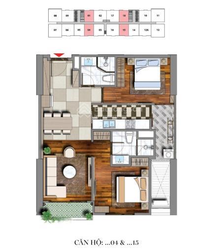 Cần ra hàng nhanh căn 2 ngủ 73m2 ban công đông nam