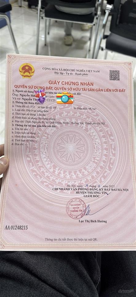 Bán đất trục chính kinh doanh hướng xã quất động, ngay trục ql1a, gần kđt olympic, đối diện kcn