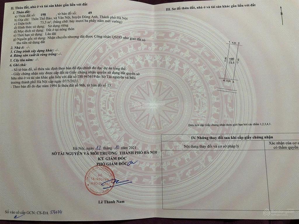 Bán nhà riêng 4pn, 3wc, 73m2, giá thỏa thuận tại vân nội, đông anh, hà nội