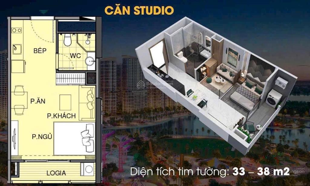 Khách đầu tư hà nội nên mua! căn studio giá tốt, thanh toán giãn cách 2 năm, full nội thất