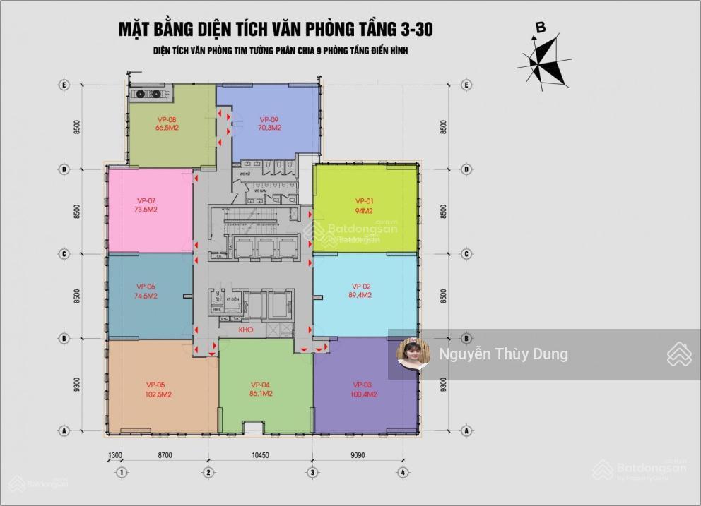 Cho thuê văn phòng tại tòa nhà epic tower  19 duy tân, cầu giấy, dt 750m2 có cắt lẻ