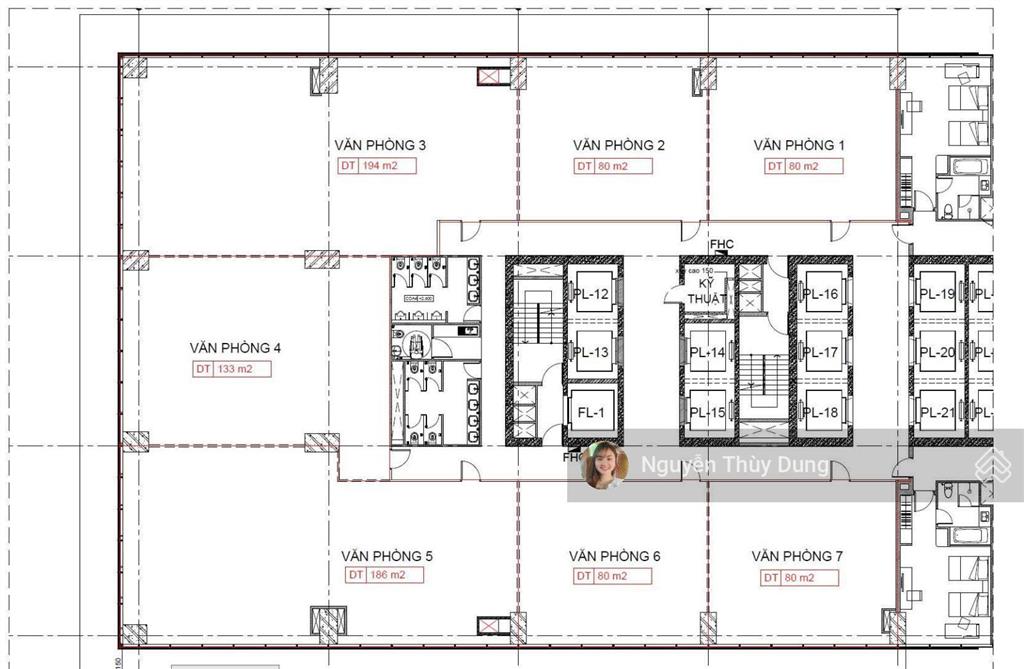 Cho thuê sàn tại pearl tower, châu văn liêm, dt 984m2 có cắt lẻ