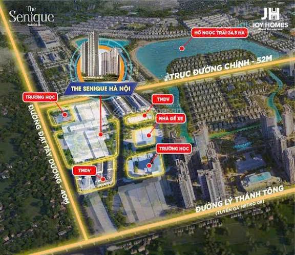 Chính chủ bán căn 2 pn 53m2 the senique tòa premium hướng đông nam tầng cao view hồ ngọc trai