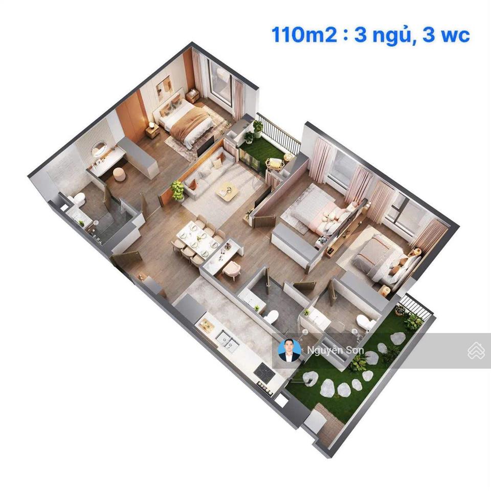 Chính chủ cần bán căn hộ chung cư w1 the wisteria 114m2 full nội thất xịn sò