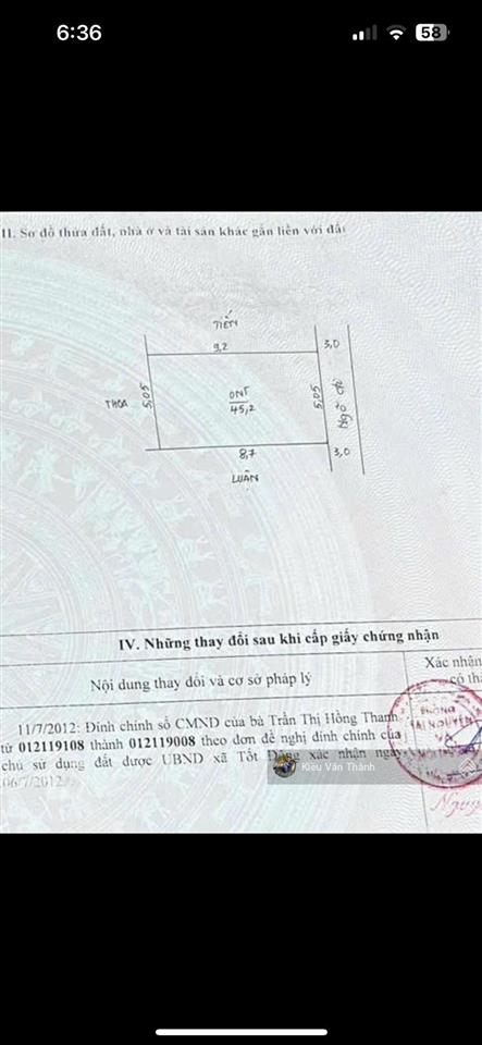 Bán đất full thổ cư 45m2 ngõ 3.0m ô tô đổ đất giáp tt chúc sơn 1.75 tỷ, ctl 0968 507 ***