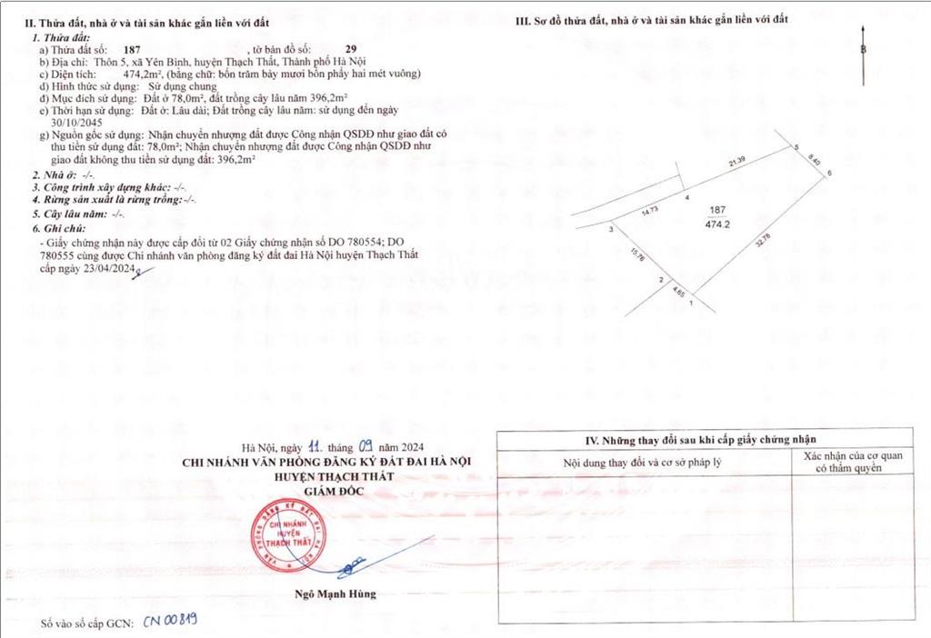 Bán 474m2 đất thôn dân lập xã yên bình (xã yên xuân hà nội). gần đại lộ mở rộng