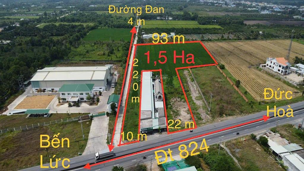 Đất làm kho bãi cty mt tl 824. ấp 7, xã lương hoà, huyện bến lức, tỉnh long an