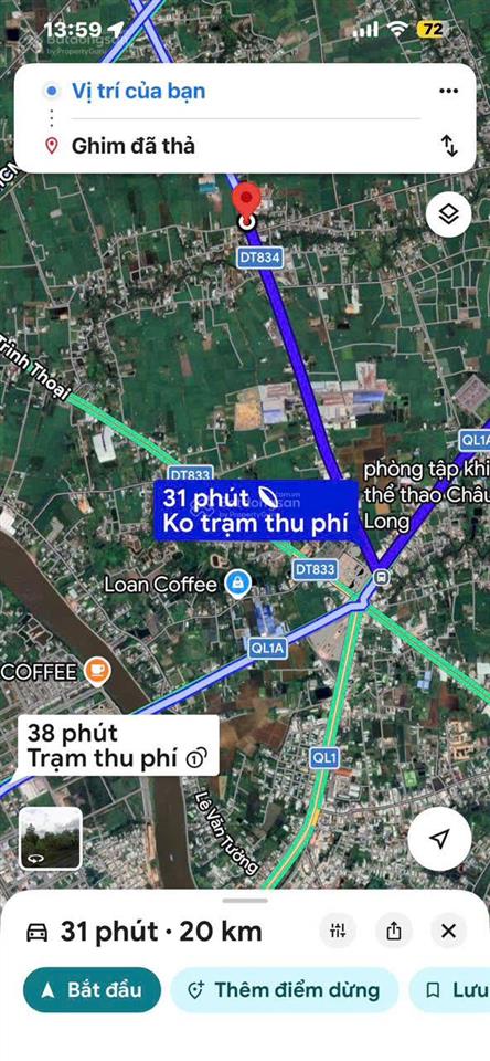 Chủ cần bán đất mt 834. bình cang 2  bình thạnh  thủ thừa, dt lớn gần trung tâm