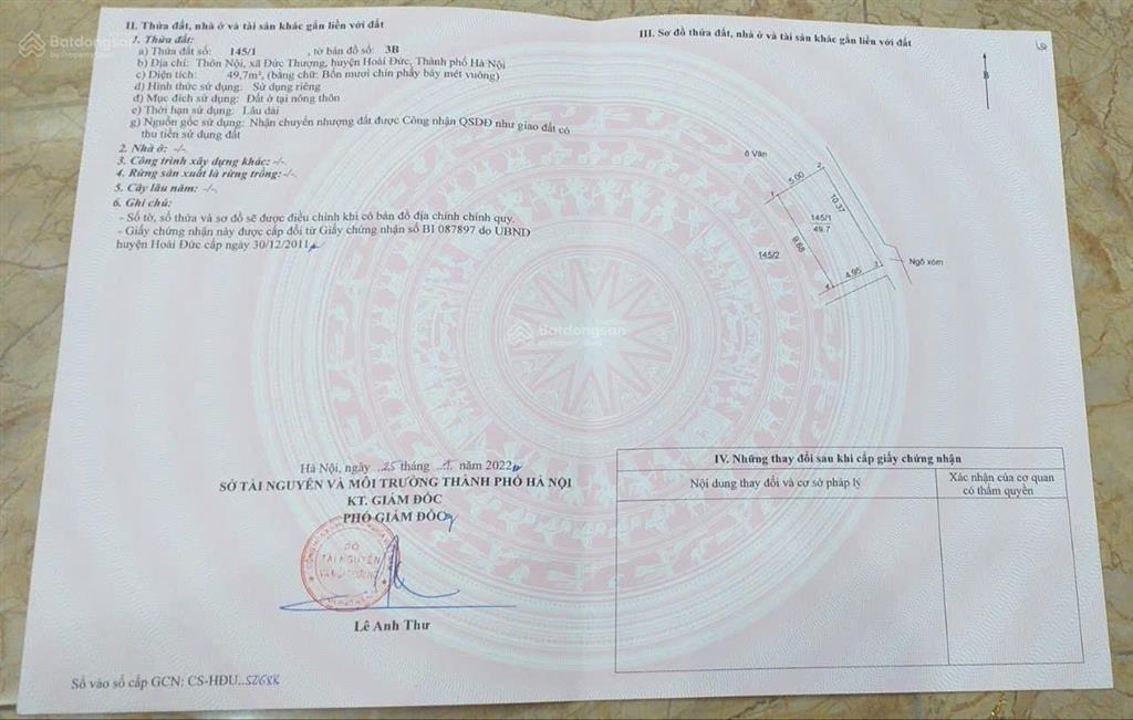 Lô góc 49,7m2 thôn nội đức thượng sát hồ điều hoà oto vào đất giá chỉ hơn 4 tỷ  0344 702 ***