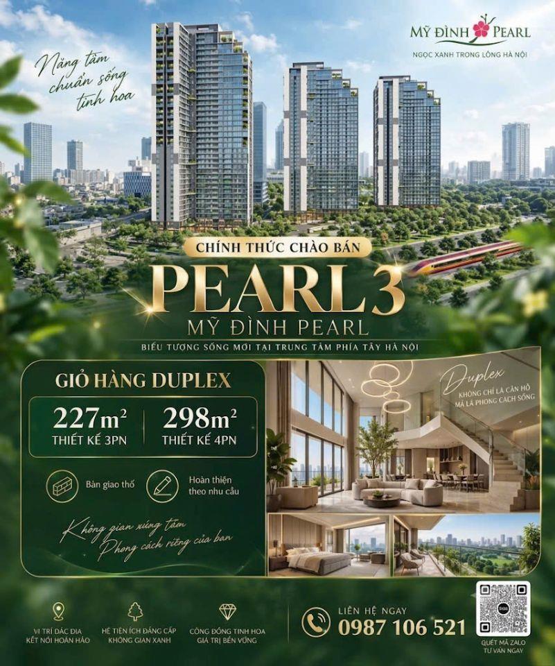 Penthouse Sân vườn riêng Mỹ đình Pearl 3 ( bàn giao thô) LH 0987106521