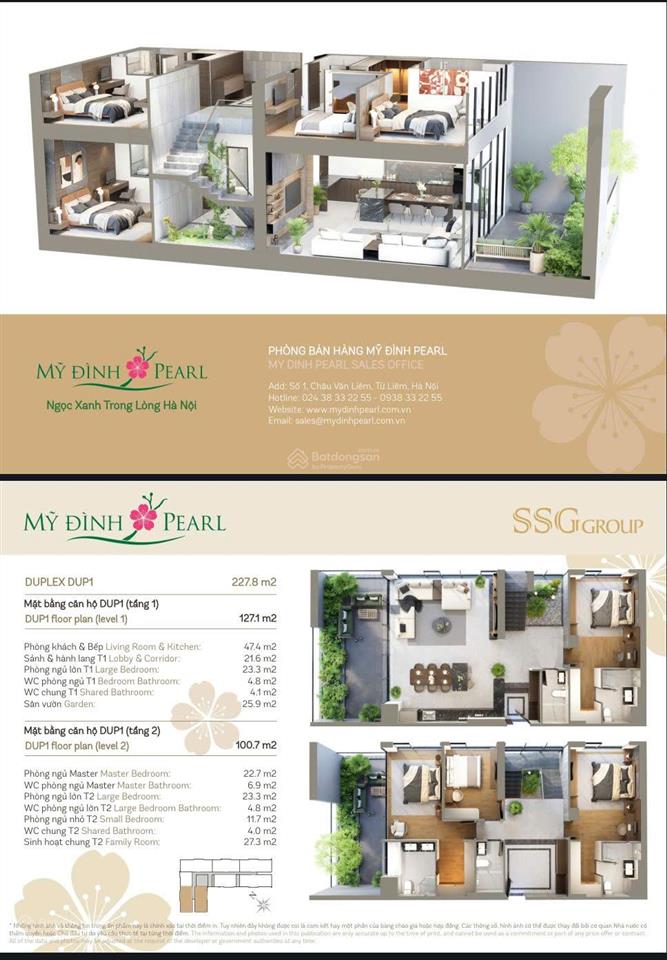 Penthouse/duplex sân vườn 227m mỹ đình pearl 3 (bàn giao thô) không gian sáng tạo  0987 106 ***