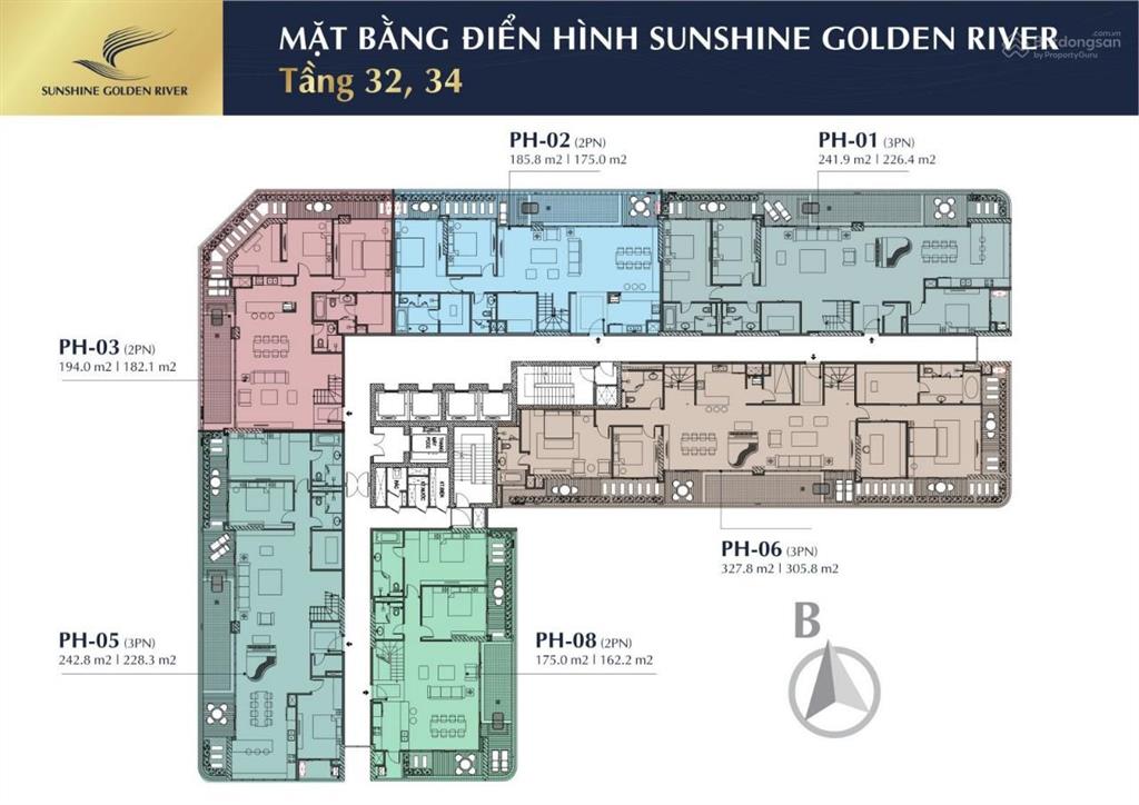 Penthouse 500m sunshine golden river bàn giao thô view lõi ciputra và hồ tây  sông hồng