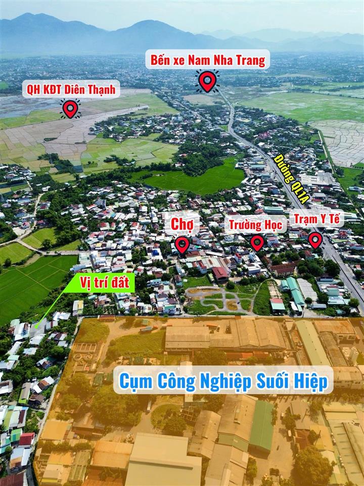 Bán 3 lô đất suối hiệp diên khánh, cách quốc lộ 1a chỉ 300m, sau lưng cụm công nghiệp suối hiệp.