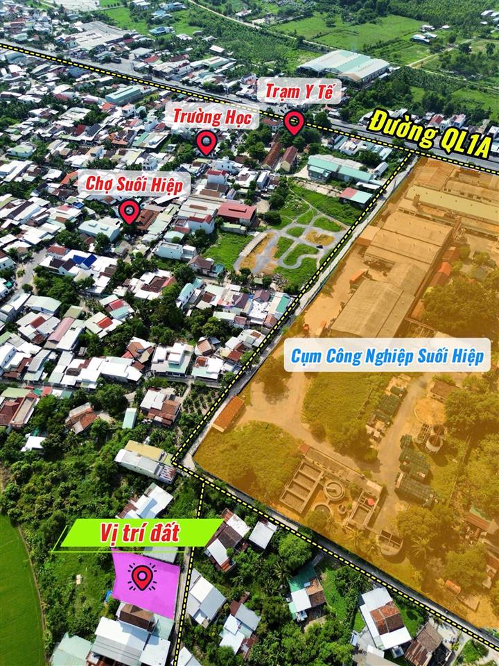 Bán 3 lô đất suối hiệp diên khánh, cách quốc lộ 1a chỉ 300m, sau lưng cụm công nghiệp suối hiệp.