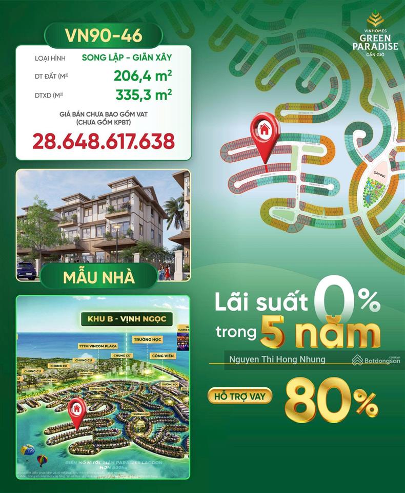 Biệt thự vin cần giờ sau nhà là bãi biển tri ân kh tổng ck đến 20% chỉ cần tt 20% ân hạn 36 tháng