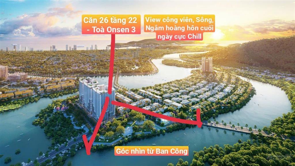 Chỉ 1,947 tỷ  giá cực tốt, căn studio view sông và công viên tòa onsen 3, charmora city nha trang