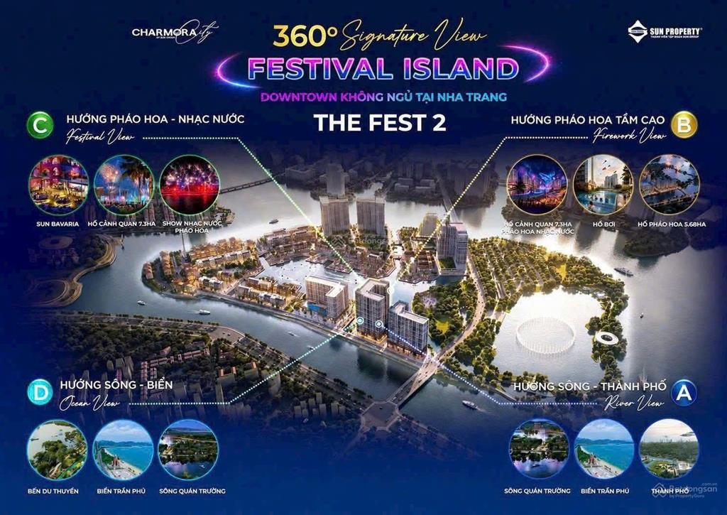 Chuyên căn hộ the fest 2 (sun nha trang)  festival island, da charmora city, nhận ký gửi mb