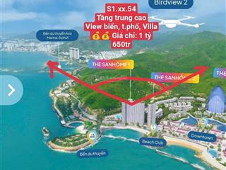 Hot  chỉ 1,65 tỷ căn hộ biển view đa dạng, siêu rẻ, tòa sanhome 1  libera nha trang