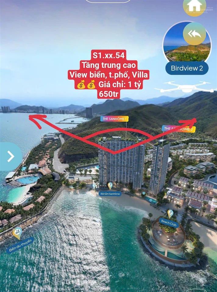 Hot  chỉ 1,65 tỷ căn hộ biển view đa dạng, siêu rẻ, tòa sanhome 1  libera nha trang
