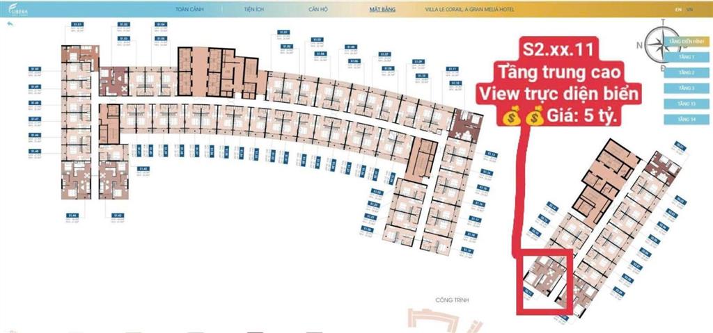 Căn hoa hậu 2pn trực diện biển, hàng hiếm sanhome 2  libera nha trang