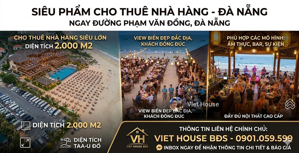 Cho thuê 2 mặt tiền phạm văn đồng dt 1.750m  gọi viet house bđs
