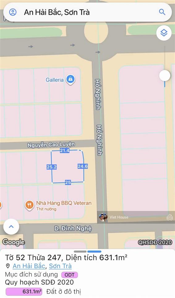 Viet house cho thuê  góc 2 mặt tiền hồ nghinh  630 m2  sát biển phạm văn đồng