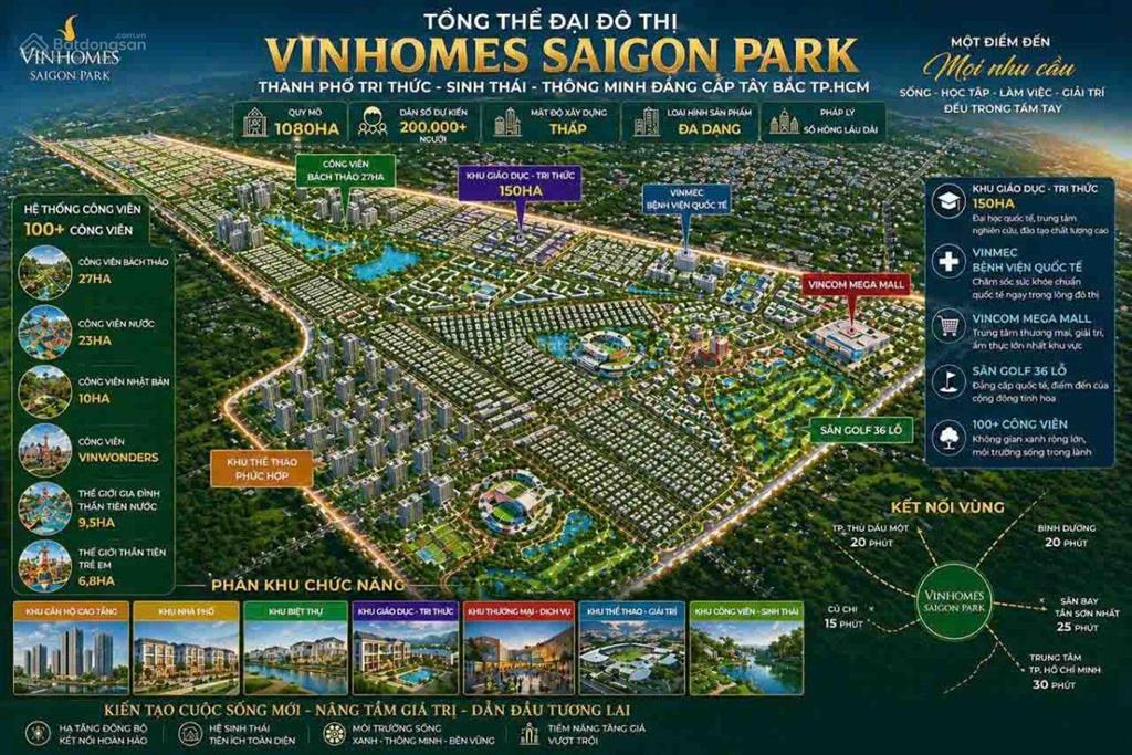 Nhà phố biệt thự đại đô thị tây bắc tp.hcm vinhomes saigon park  ưu tiên chọn vị trí đẹp