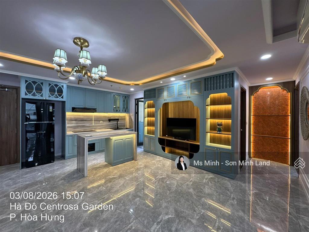 Cho thuê căn góc 2pn + đn (107m2) nhà mới đẹp, trống sẵn, giá tốt tại hà đô centrosa. sơn minh land
