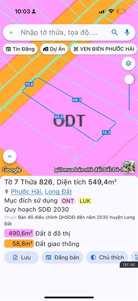Bán 550m² biển phước hải vị trí đẹp, tiềm năng nghỉ dưỡng và đầu tư