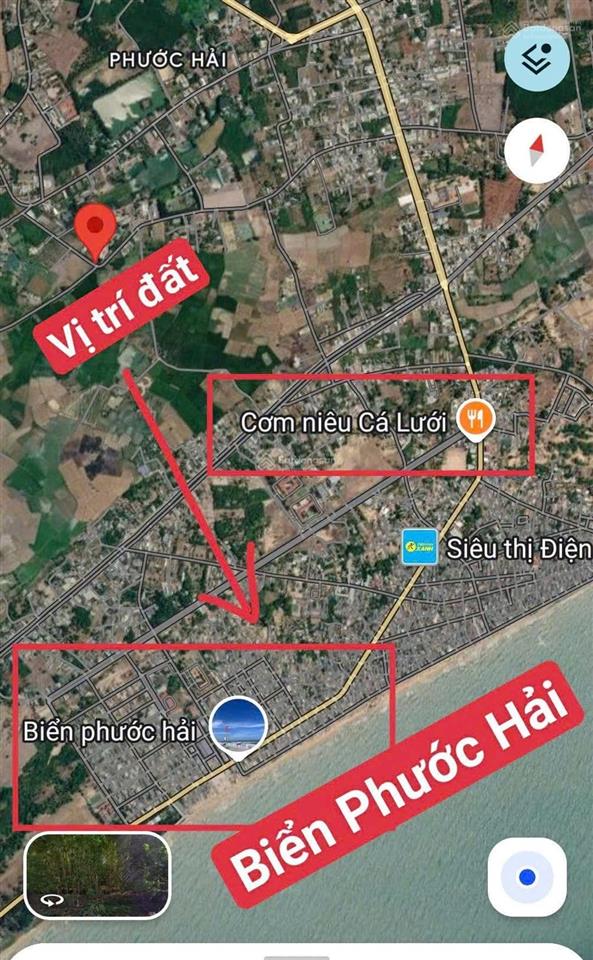 Đất thổ cư đường quy hoạch mở thẳng biển phước hải khu đồng gió long mỹ 186m2 thổ cư 80m2 sổ sẵn