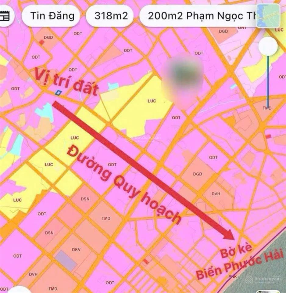 Bán lô đất 186m2, giá 1,35 tỷ đường trung tâm ủy ban long mỹ cũ, phước hải