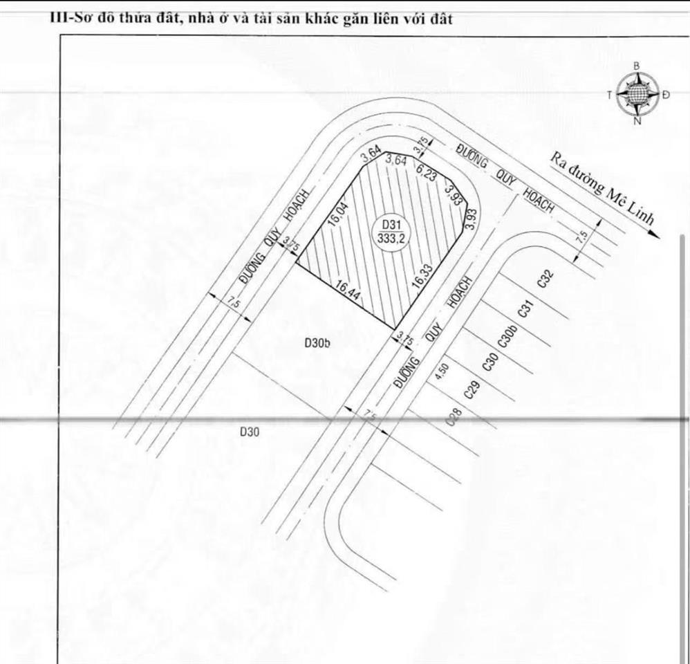 Lô góc 3 mt | 333.2 m2 | 29 tr/m2 | kqh mê linh đà lạt | view hồ và đồi thông
