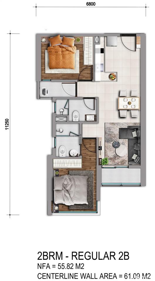Chủ kẹt cần bán gấp căn 2pn/2wc dt 61m2 tầng trung view hồ bơi và tàu điện hướng mát đã ký hdmb