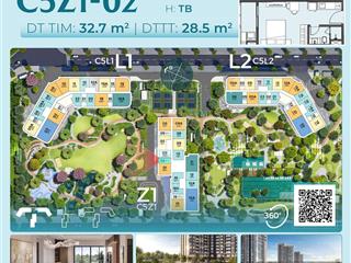 Stuido 29m2 ra hàng đợt đầu giá gốc chủ đầu tư còn sót lại 1 căn view hồ tạo sóng